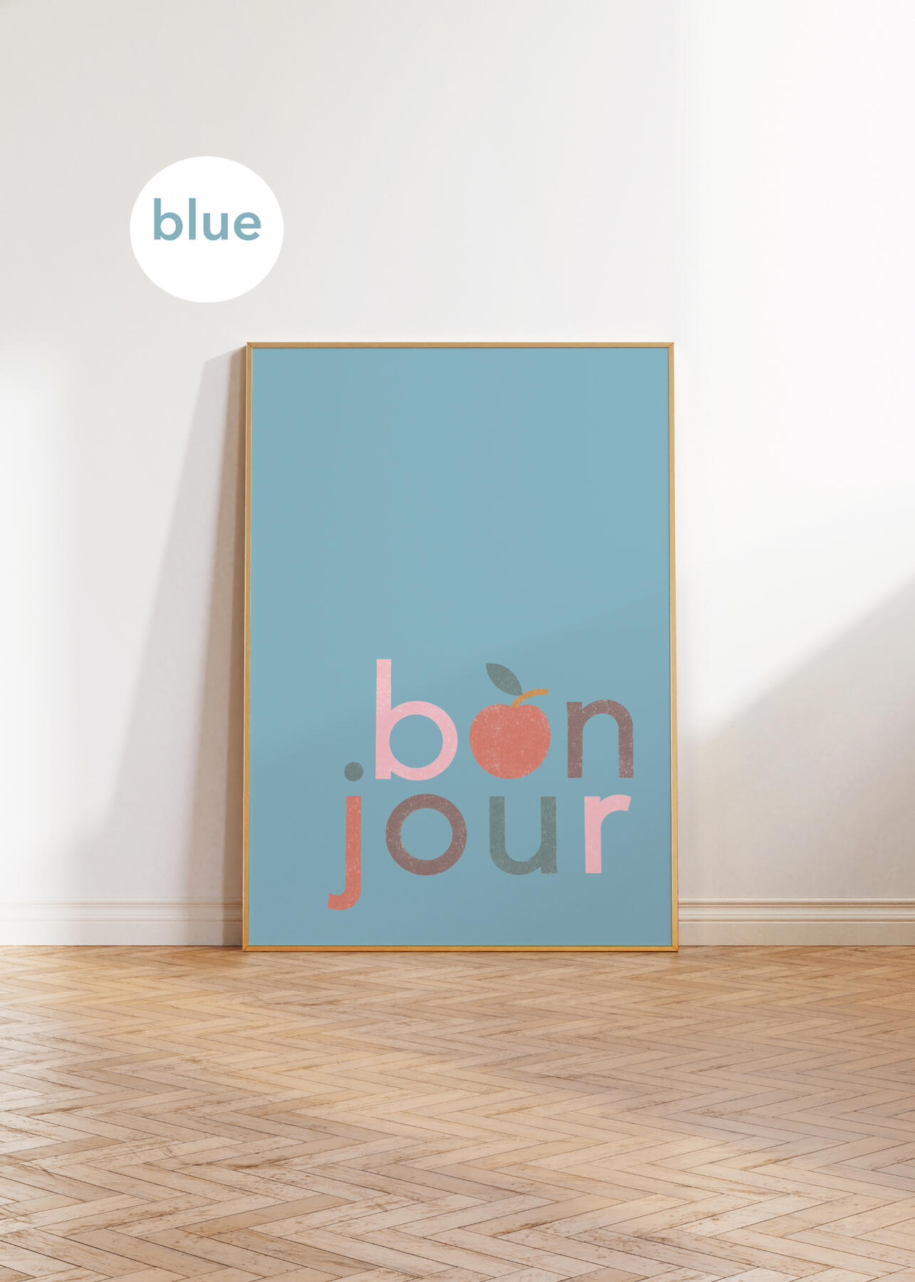 La pomme print. French kitchen art print. House of Clouds. Living room print. Typographic print.